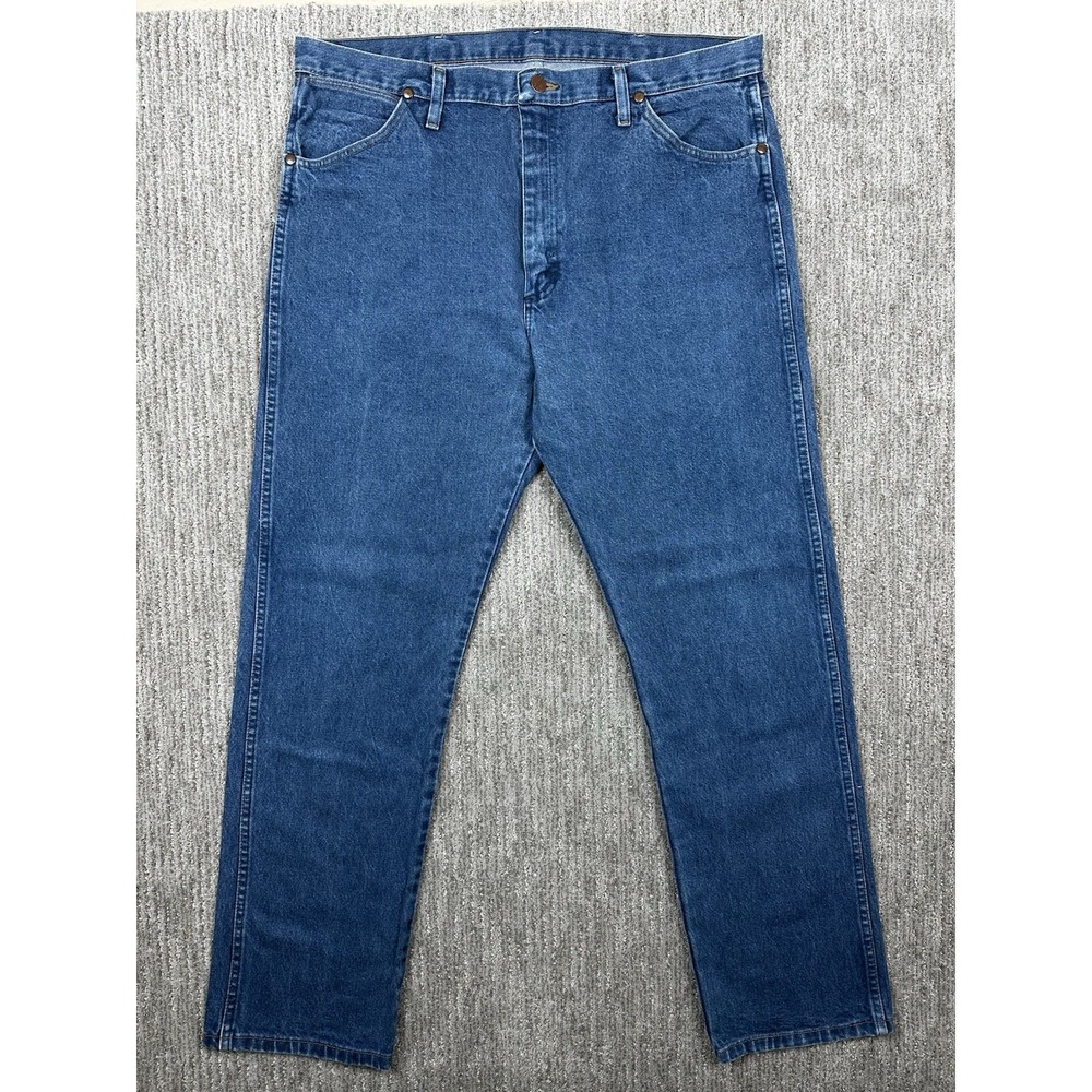 Y2K VTG Wrangler 13MWZ Cowboy Cut Jeans Men Tag 38x32 Blue Straight Leg Denim